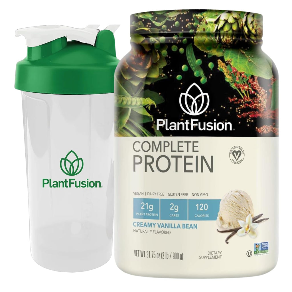 Vanilla Bean Vegan Protein Powder 2lb with Shaker Bottle S1749