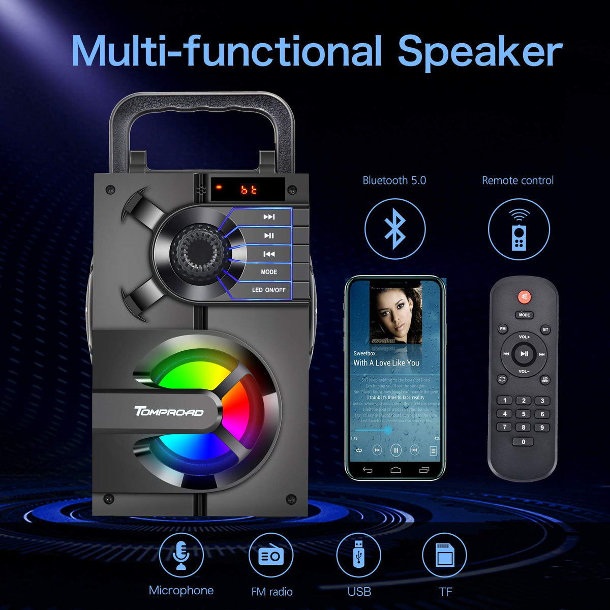 Portable Bluetooth Speaker with Subwoofer A1259