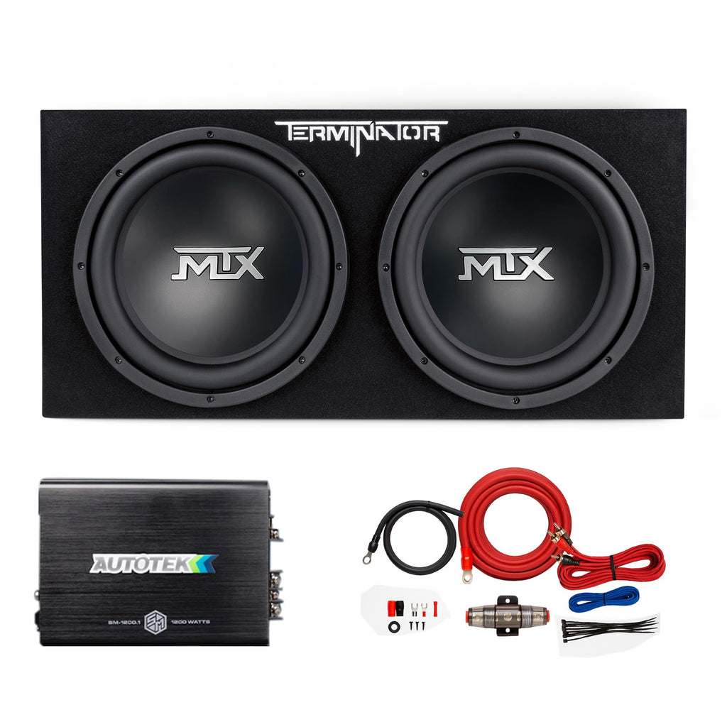 12" Subwoofer Box, Mono Amp & 4 Gauge Wiring Kit N39060
