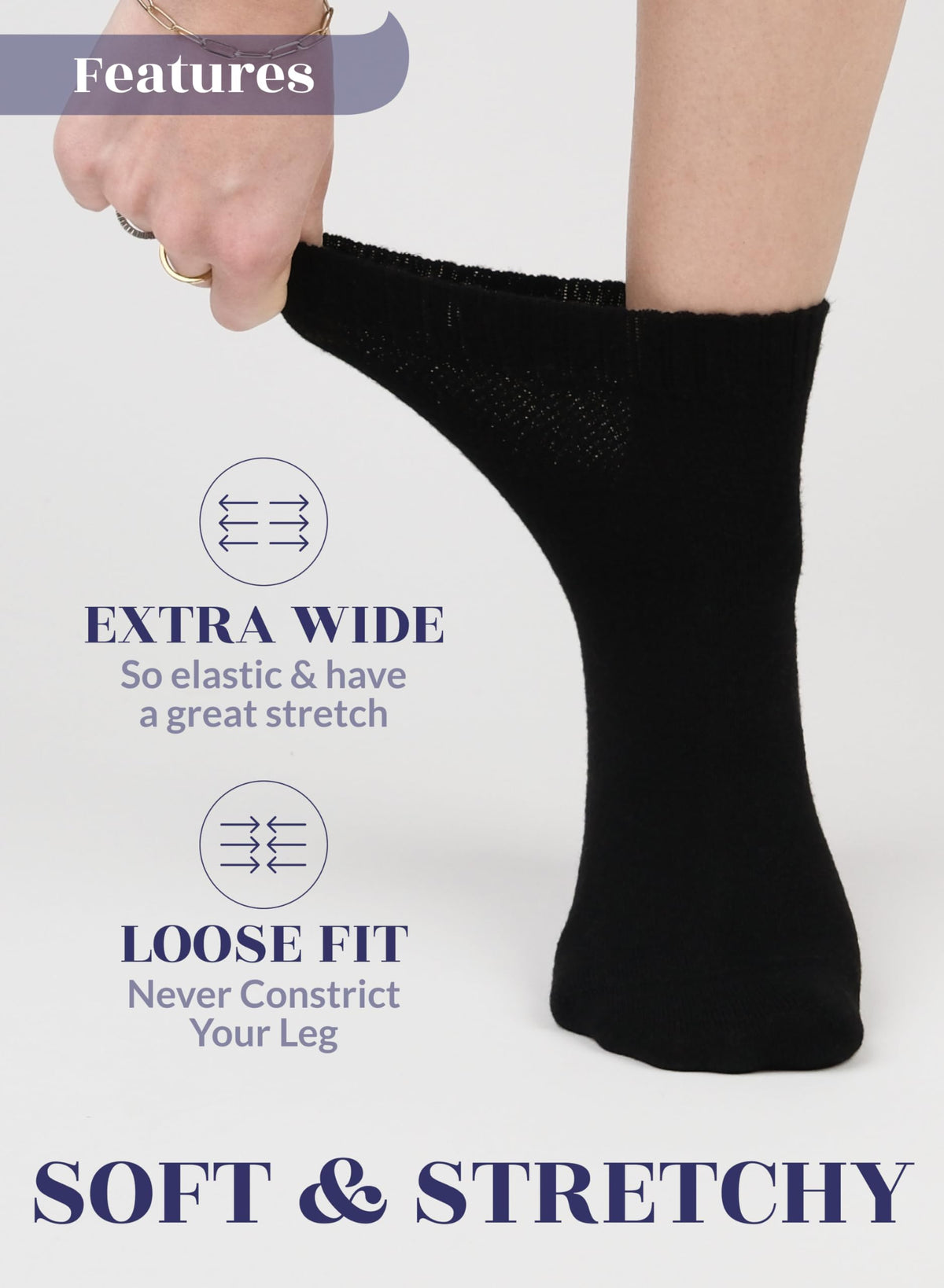 Loose Fit Bamboo Ankle Socks Y650217