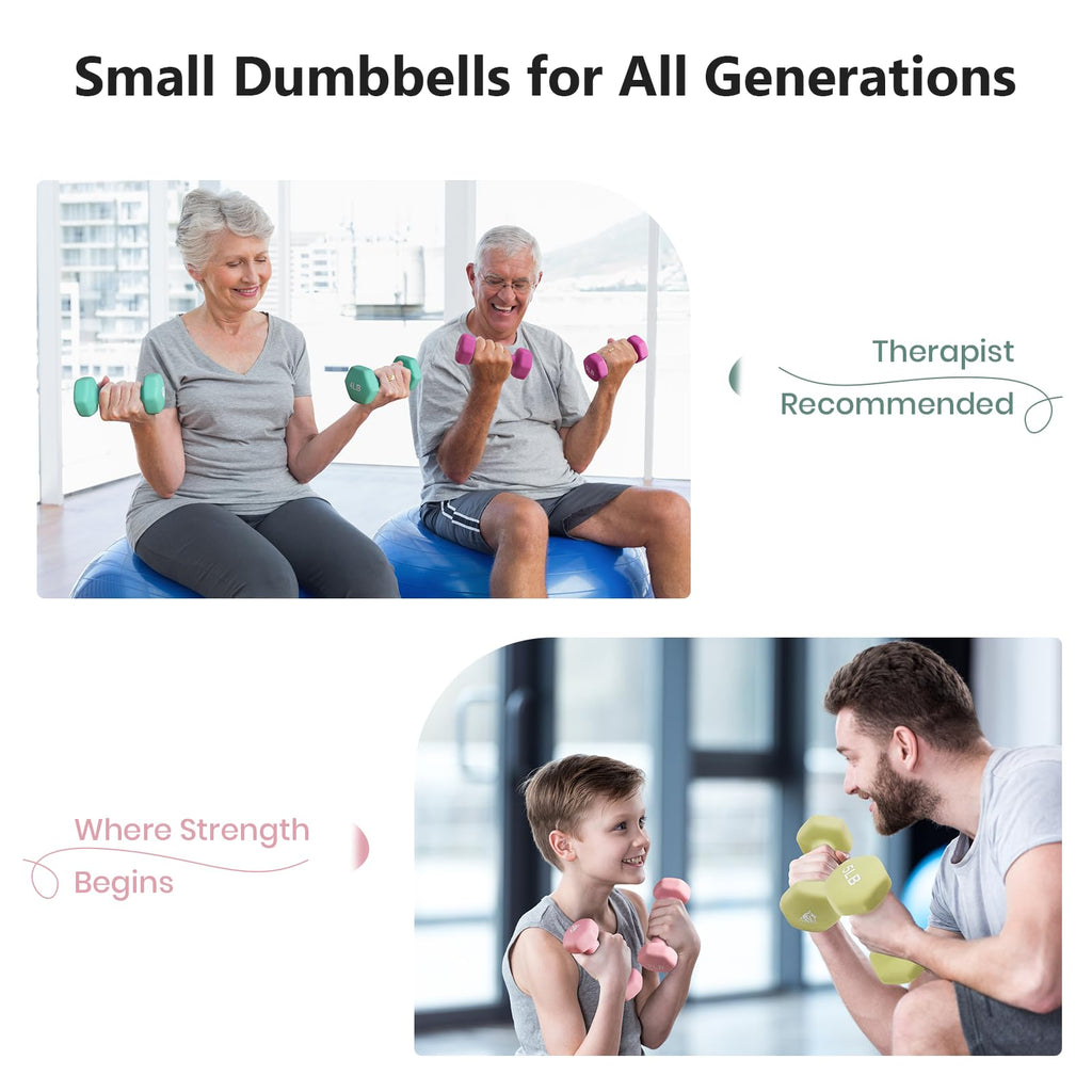Set of 2 Neoprene Coated Hex Dumbbells W67722