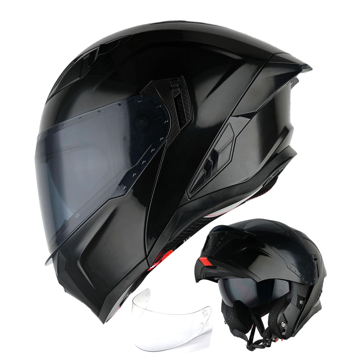Modular Flip up Dual Visor Full Face Motorcycle Helmet U643398