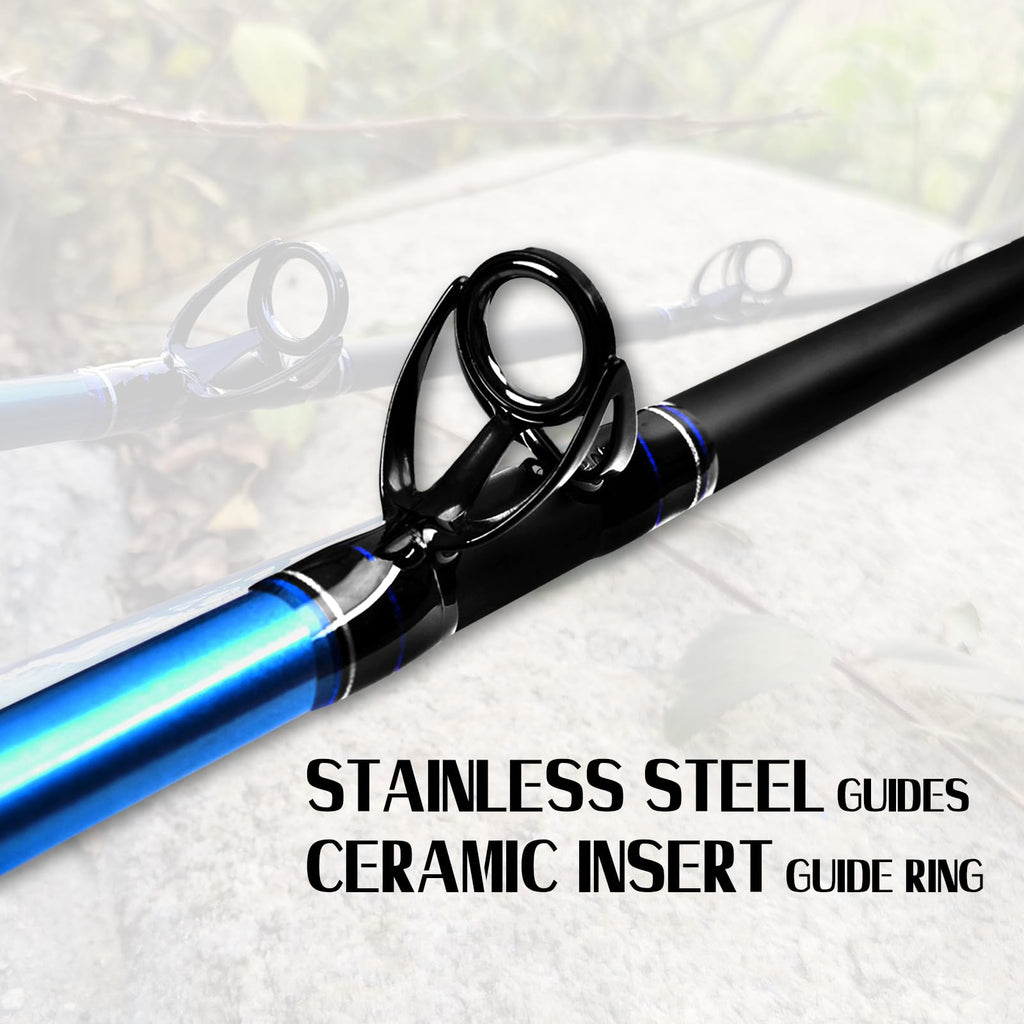 1-Piece 2-Piece Saltwater Trolling Rod Conventional Boat Fishing Pole Z490745