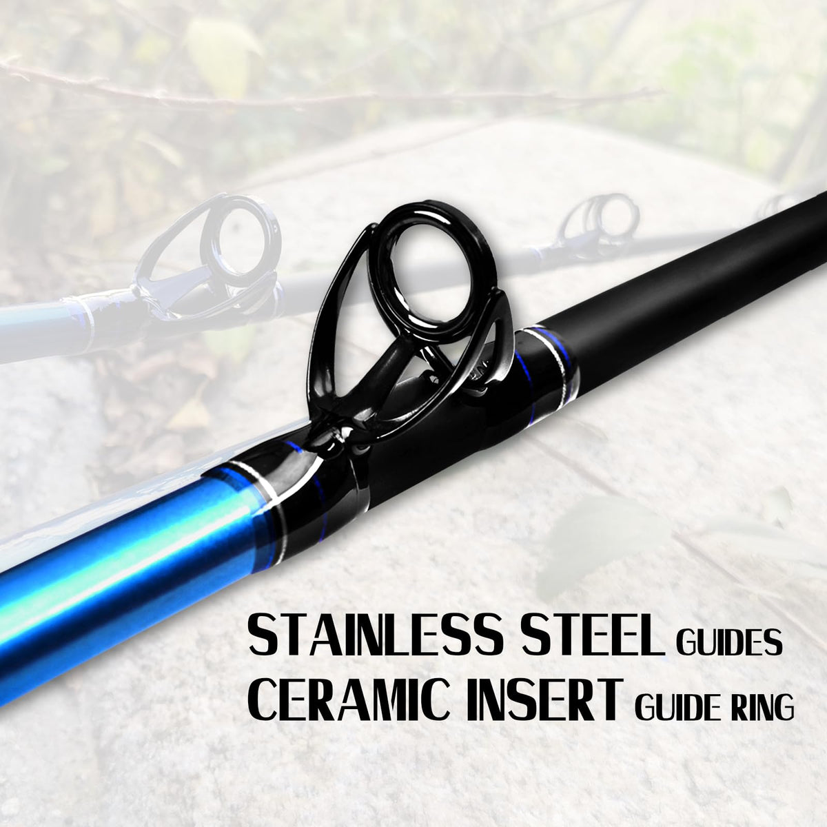 1-Piece 2-Piece Saltwater Trolling Rod Conventional Boat Fishing Pole Z490745