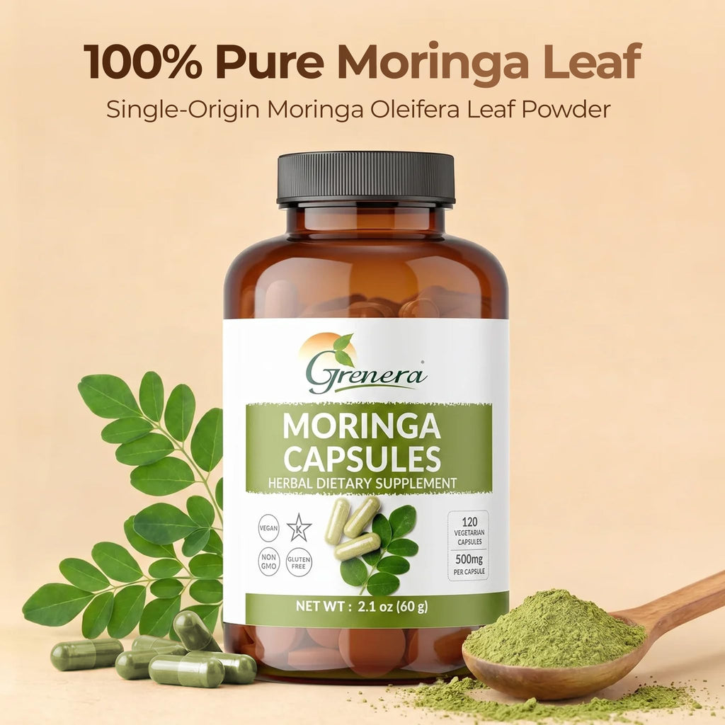 Moringa Capsules 500mg Moringa Oleifera Leaf Powder 120 Count U982