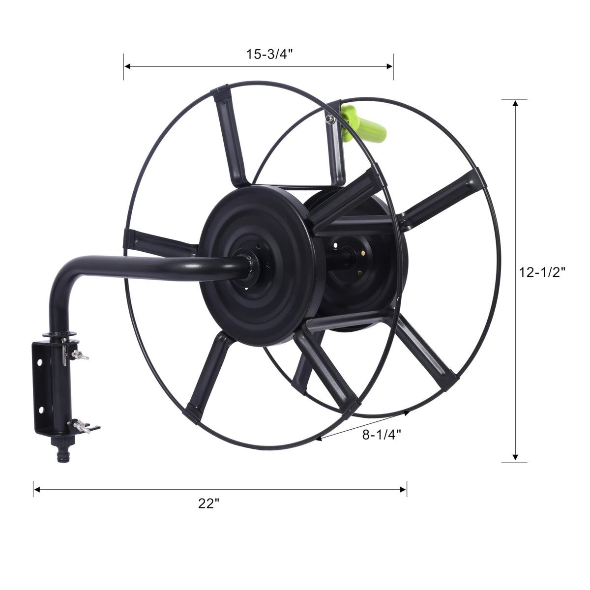 Black Heavy Duty Steel Swivel Hose Reel P12654