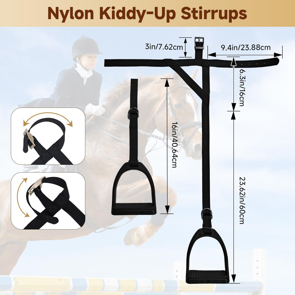 Kids Western Stirrups with Adjustable Nylon Straps E55675