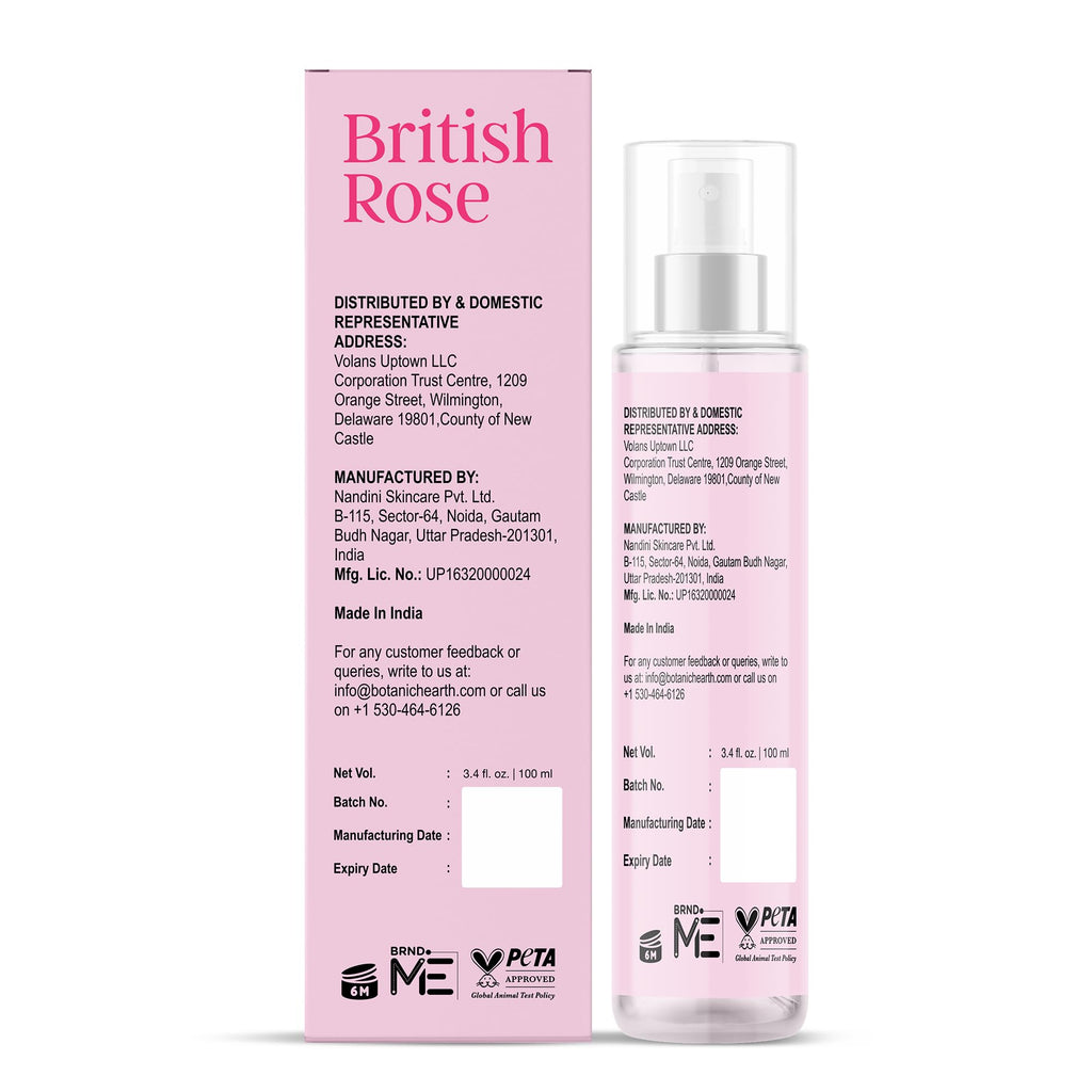 British Rose Body Spray & Hair Perfume 3.4oz U760