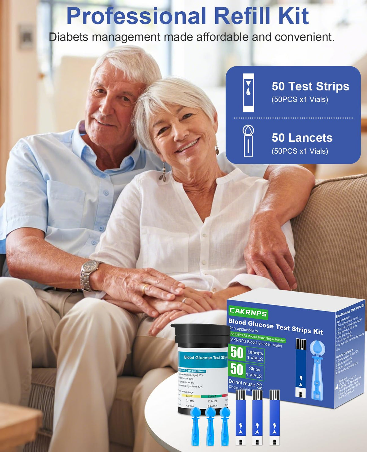 Blood Glucose Test Strips, 50 Count W849