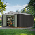10x10 FT Grey Outdoor Storage Shed Q1520