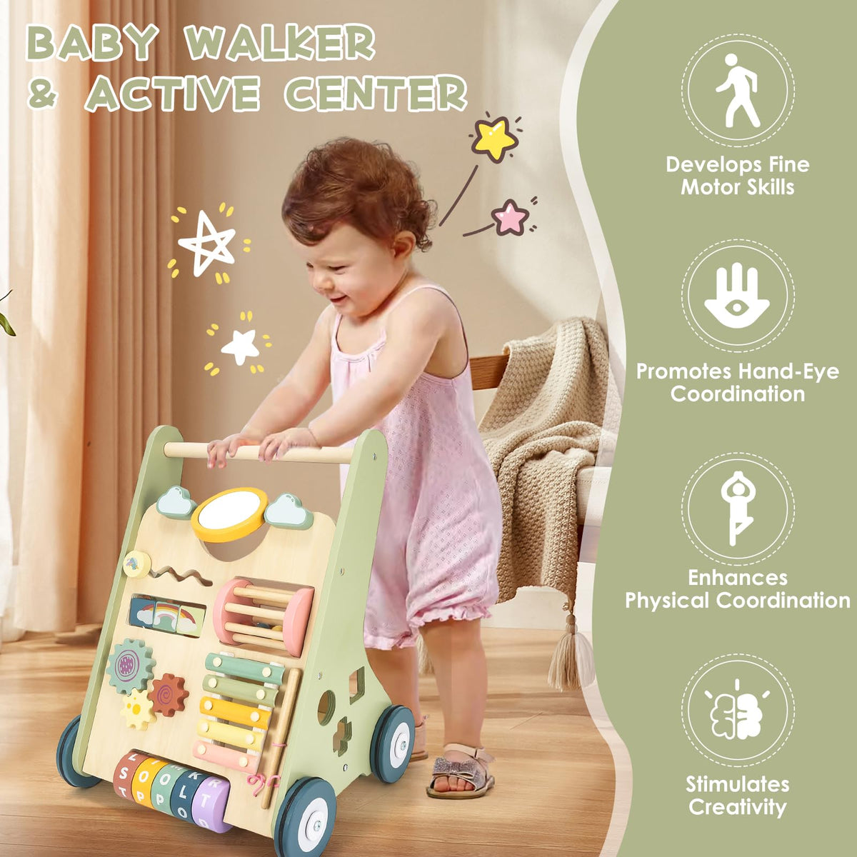 Wooden Baby Push Walker W6125