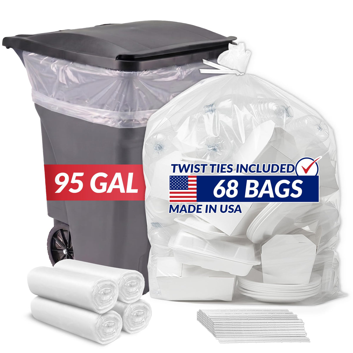 95 Gallon Heavy Duty Trash Bags N97297