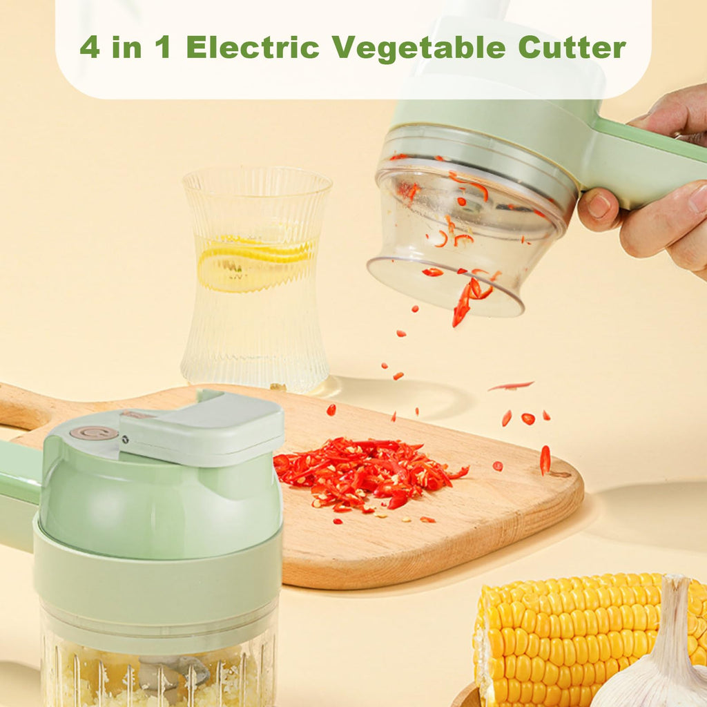 4 in 1 Portable Electric Vegetable Cutter Set Q934884