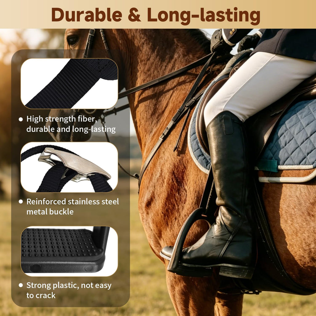 Kids Western Stirrups with Adjustable Nylon Straps E55675