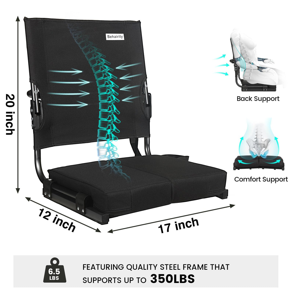 Portable Folding Stadium Seat with High Back V59220