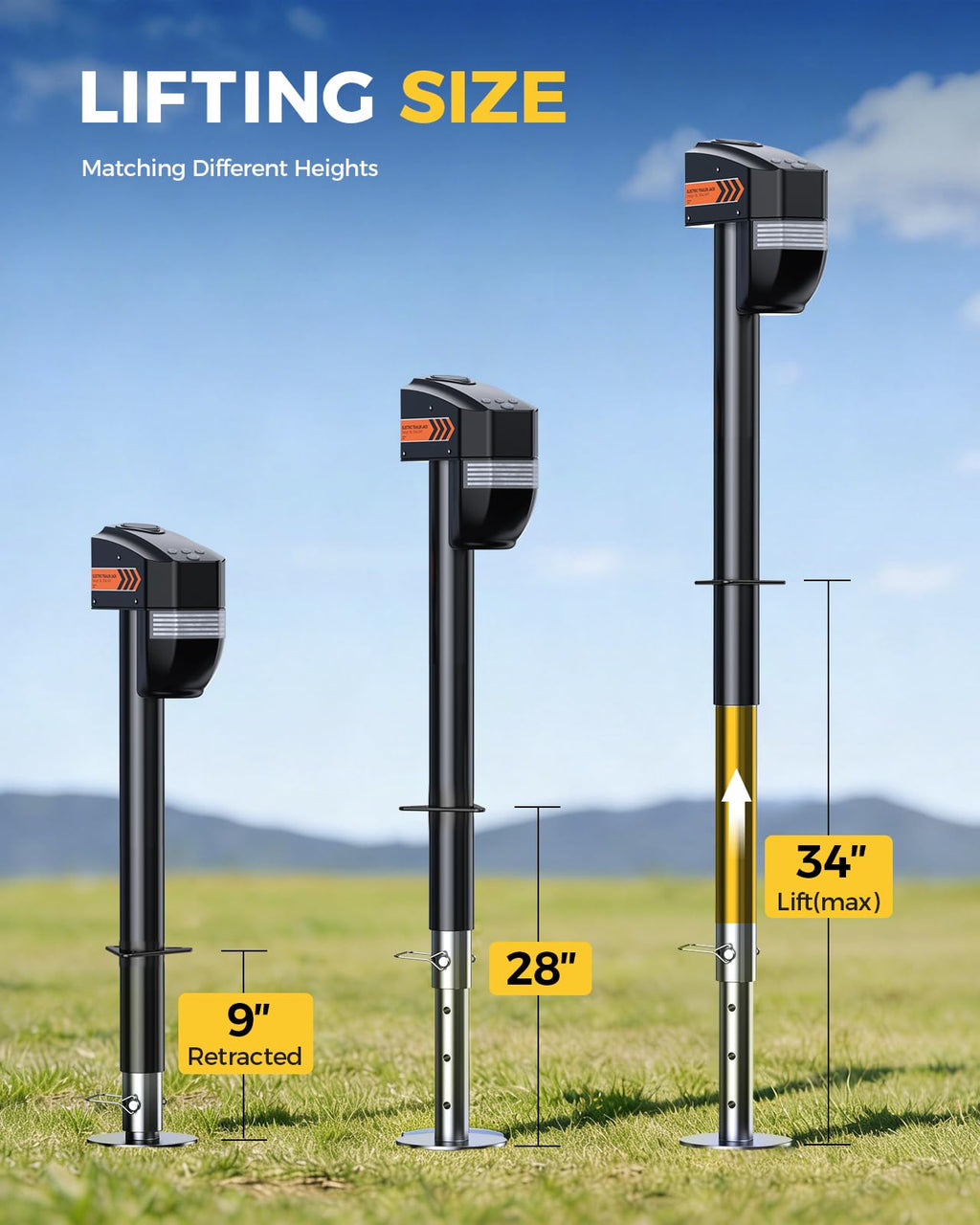Electric Trailer Jack 5000lbs with Remote Y2785