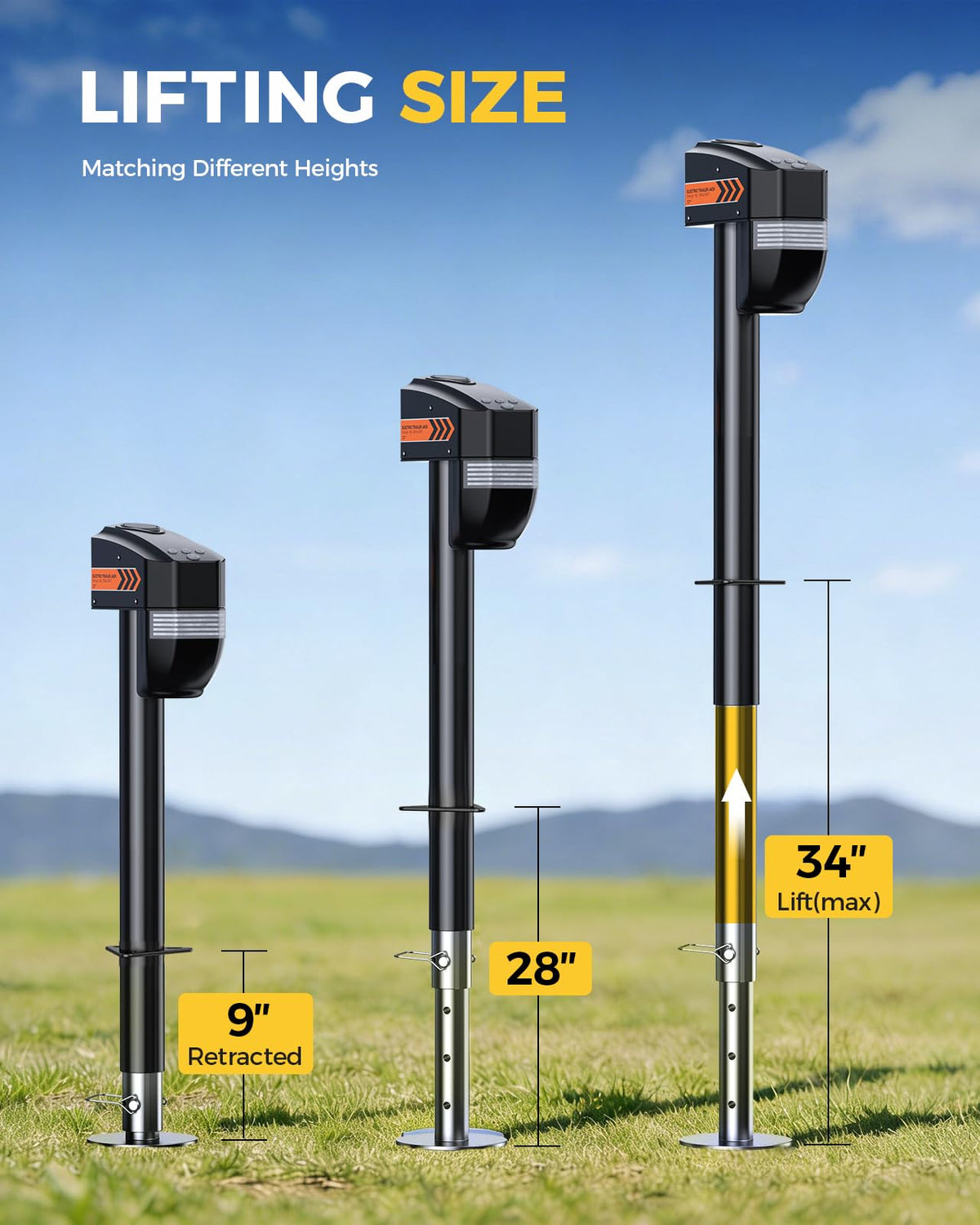 Electric Trailer Jack 5000lbs with Remote Y2785