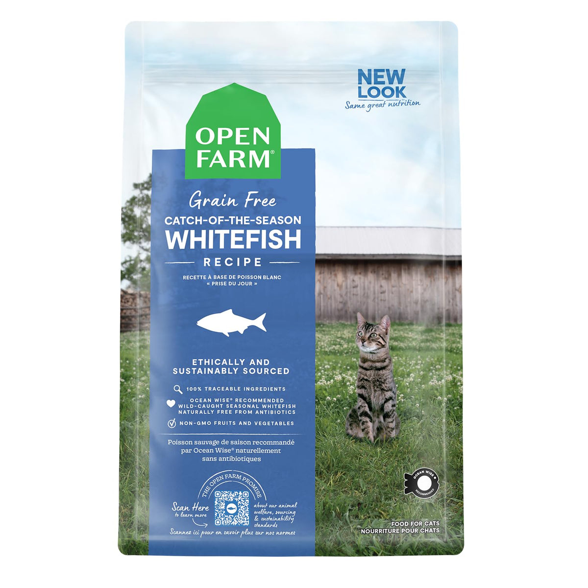 Grain Free Dry Cat Food Whitefish Kibble 2lb Bag F22771
