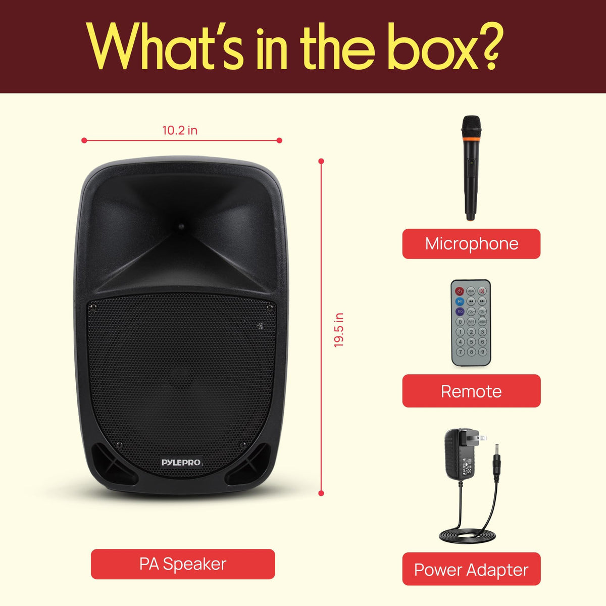 1000W Portable Bluetooth PA Speaker with 10'' Subwoofer and Wireless Mic F3673