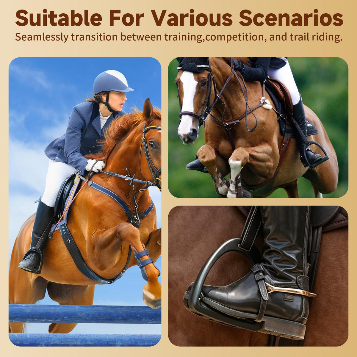 Kids Western Stirrups with Adjustable Nylon Straps E55675