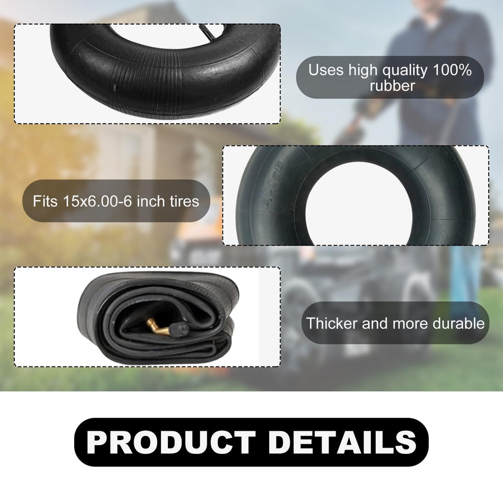 2 PCS 15×6.00-6" Inner Tubes with TR-13 Straight Valve Stem C3728