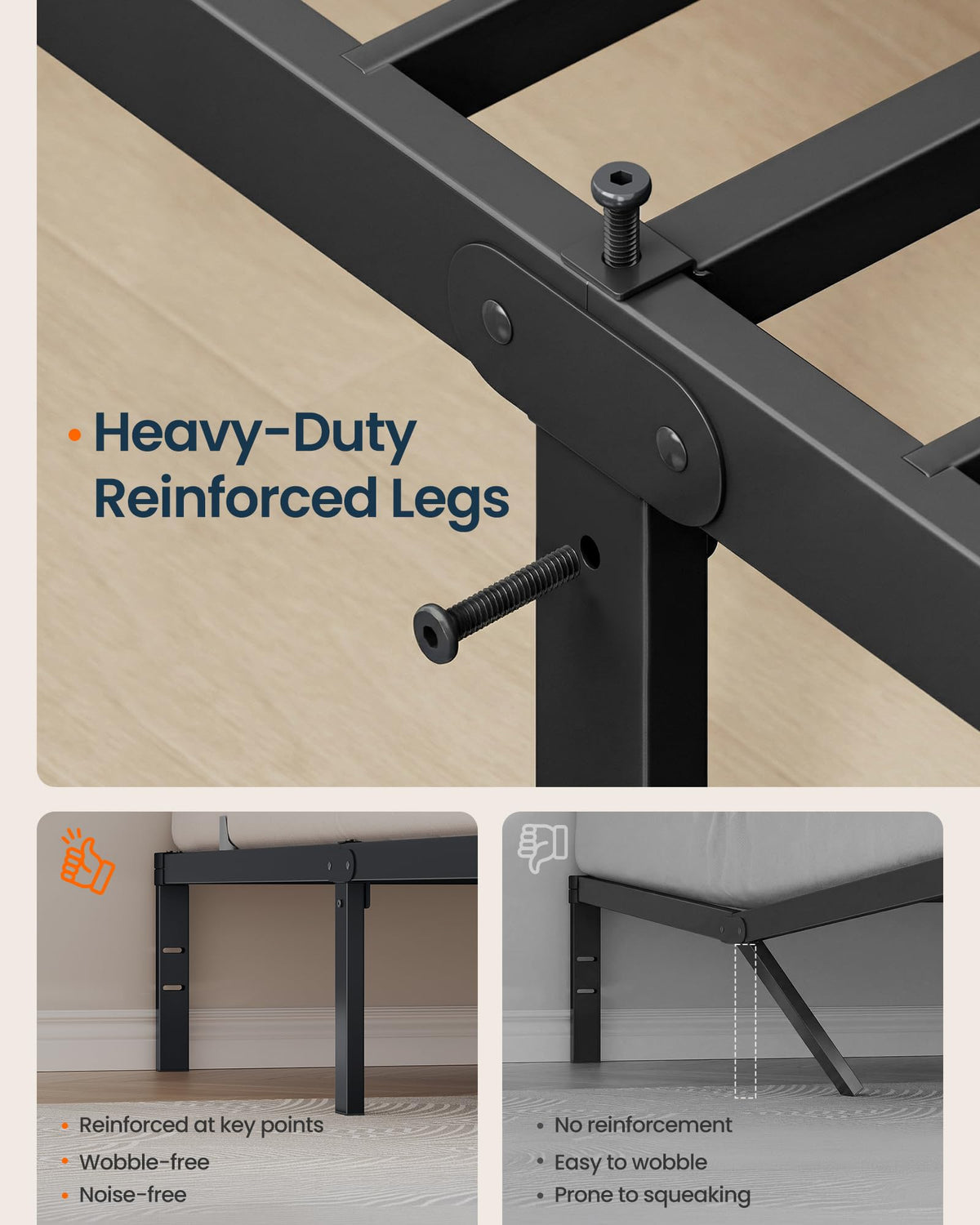 Queen Size 14 Inch Metal Platform Bed Frame G608623