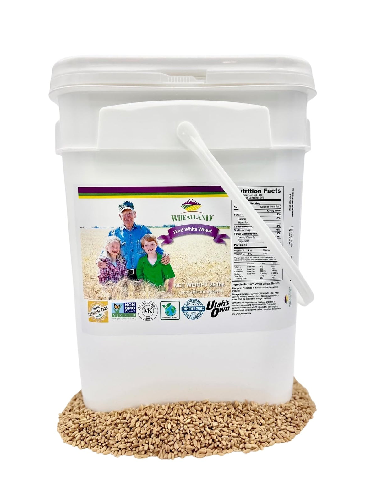 Hard White Wheat Berries 25 lb Bulk Non GMO K547123