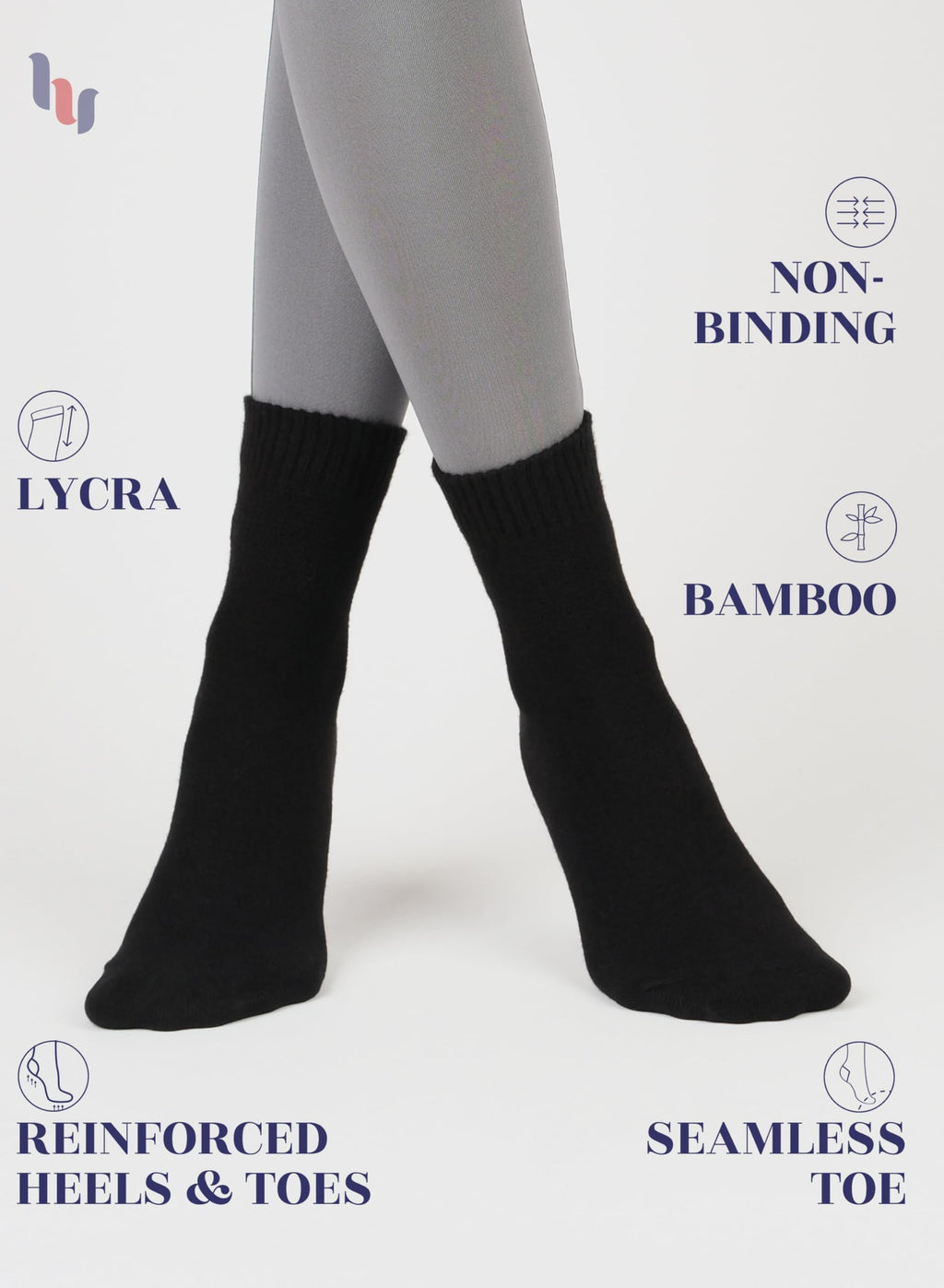 Loose Fit Bamboo Ankle Socks Y650217
