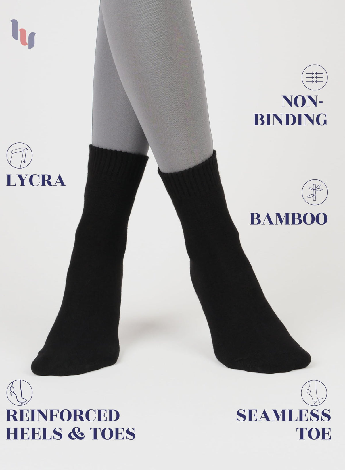 Loose Fit Bamboo Ankle Socks Y650217