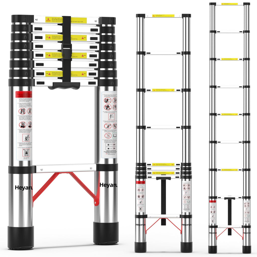 8.5 FT Aluminum Telescoping Ladder 330 lbs Capacity M126