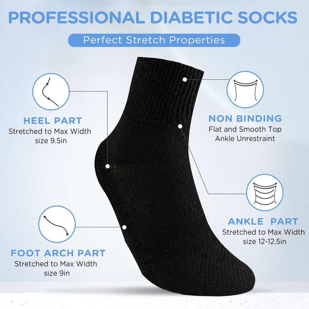 Bamboo Viscose Non Binding Ankle Socks 6 Pairs Z8942