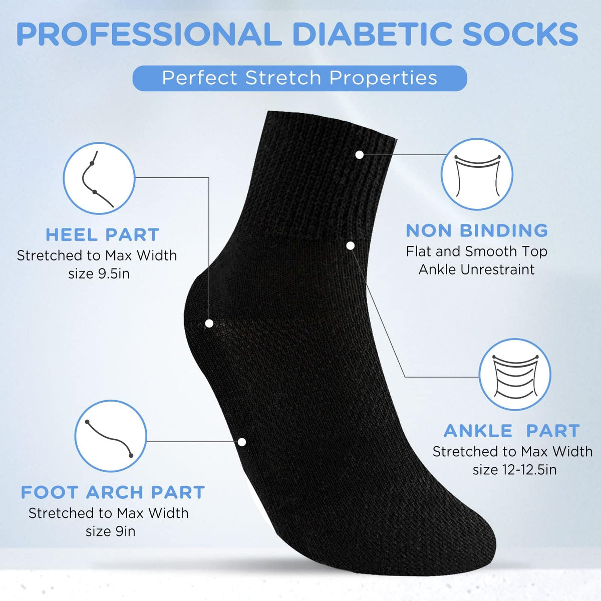 Bamboo Viscose Non Binding Ankle Socks 6 Pairs Z8942