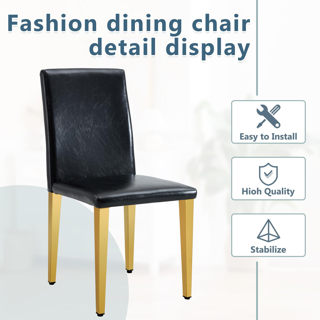 Black PU Leather Dining Chairs Set of 6 I7166