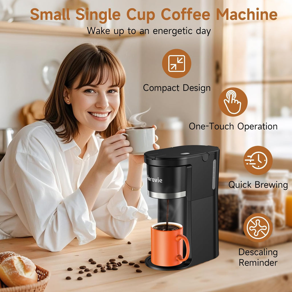 Single Serve Coffee Maker for K-Cup & Grounds D2861