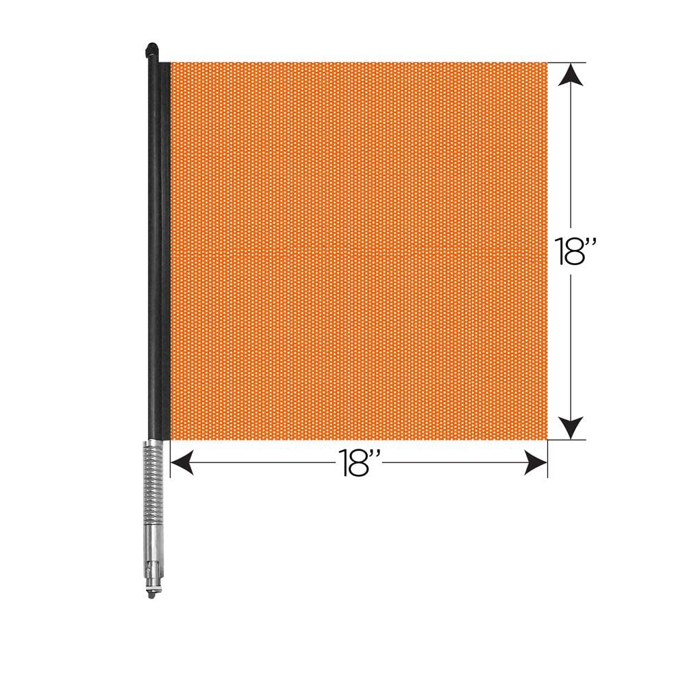 Orange 18" x 18" Jersey Mesh Flag with Aluminum Rod & Stainless Steel Spring B669