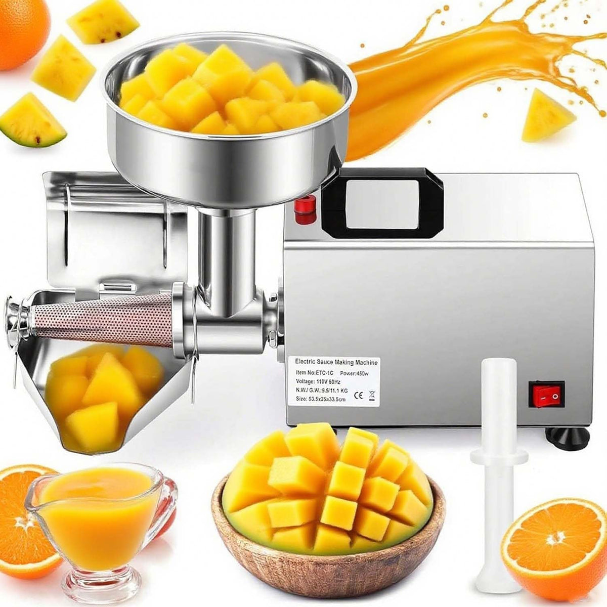 450W Stainless Steel Electric Tomato Strainer U555667