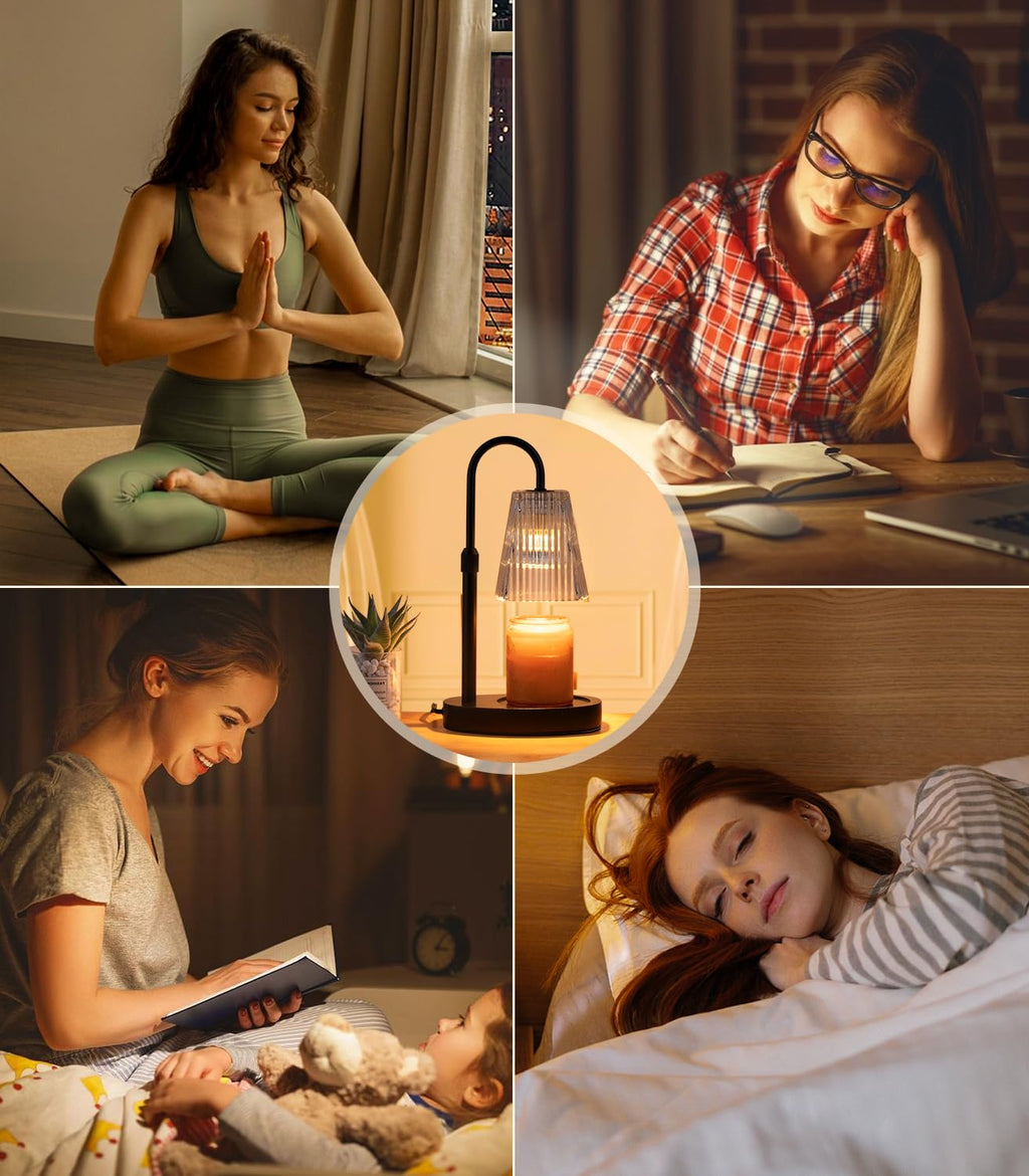 Electric Candle Warmer Lamp with Dimmer Adjustable Height Timer Glass R5013