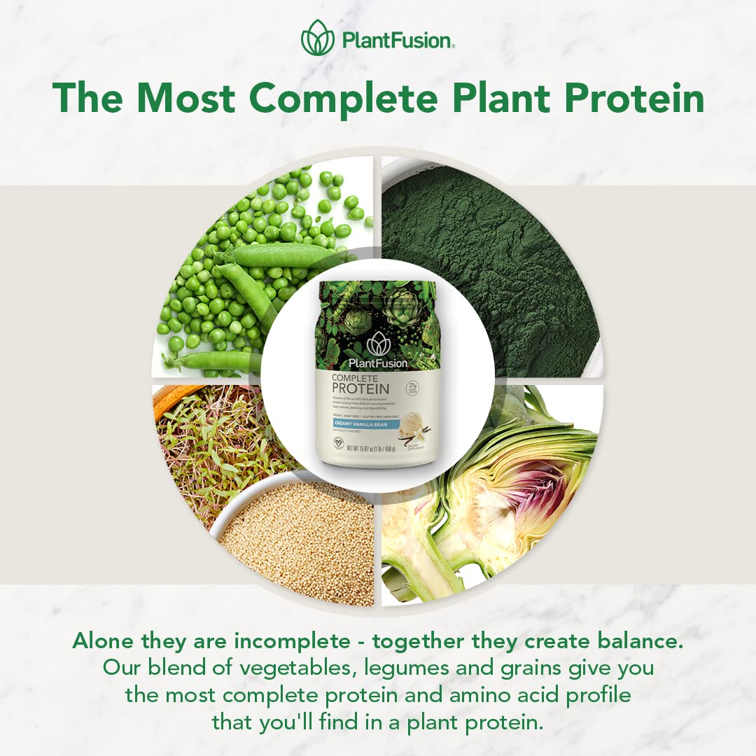 Vanilla Bean Vegan Protein Powder 2lb with Shaker Bottle S1749