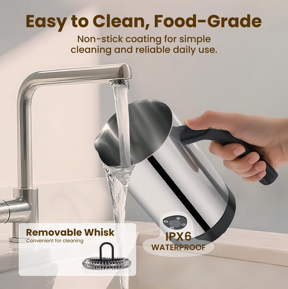 Electric Milk Frother 4-in-1 Foam Maker 10.6 oz A912