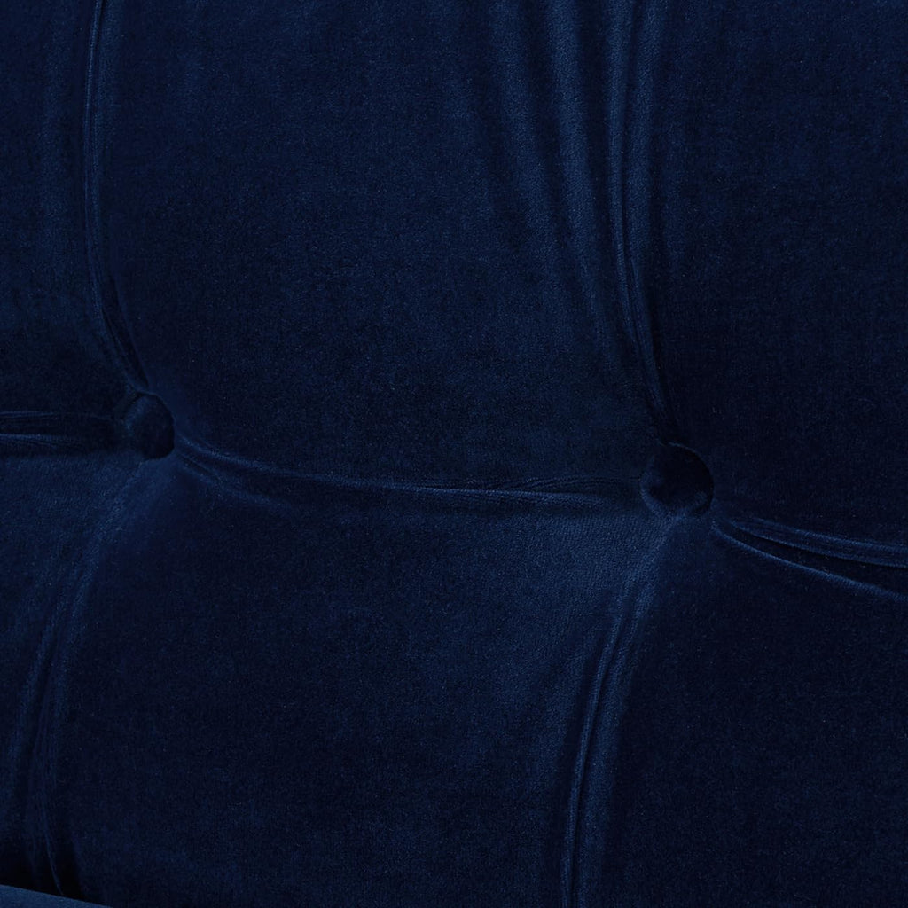 Navy Blue Velvet Tufted Sofa J427827