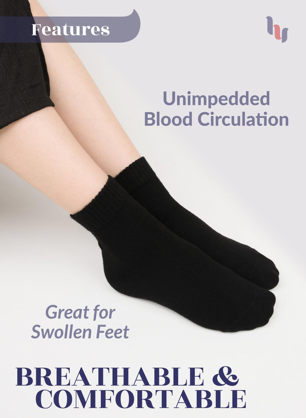 Loose Fit Bamboo Ankle Socks Y650217