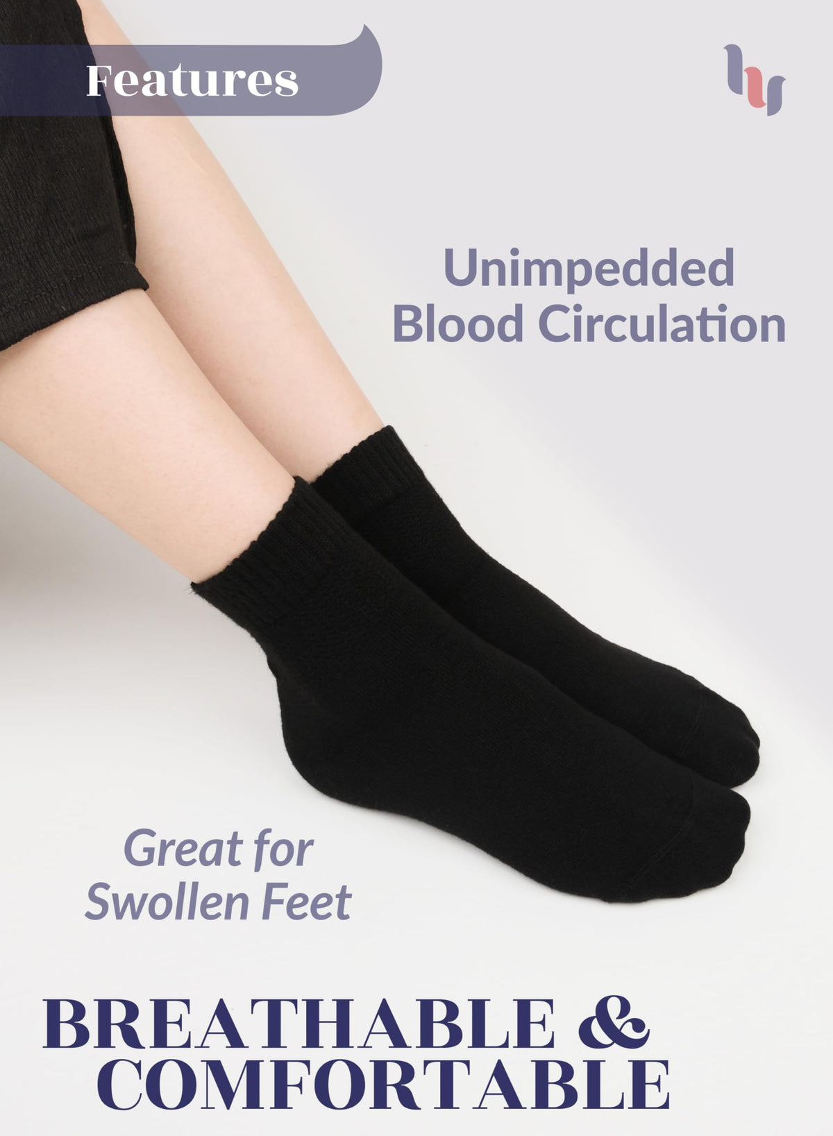 Loose Fit Bamboo Ankle Socks Y650217
