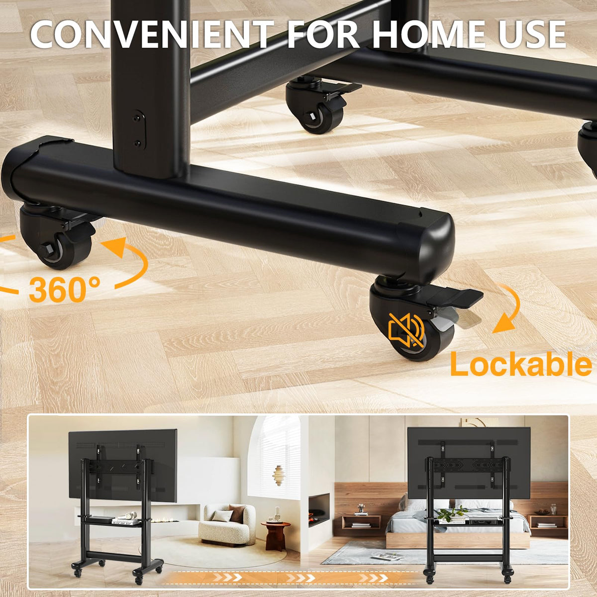 Mobile TV Cart Rolling TV Stand with Wheels for 55-120" TVs B995333