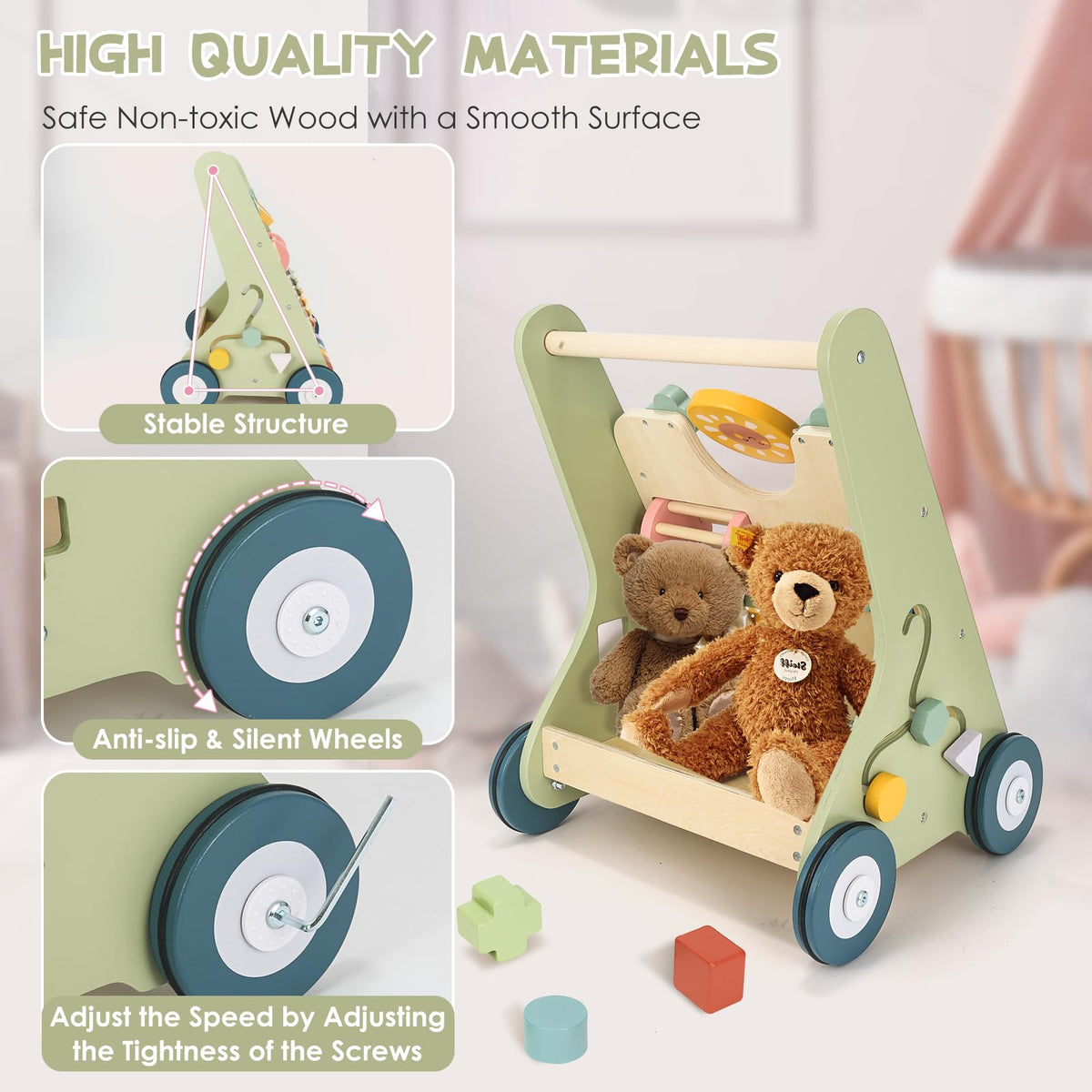 Wooden Baby Push Walker W6125