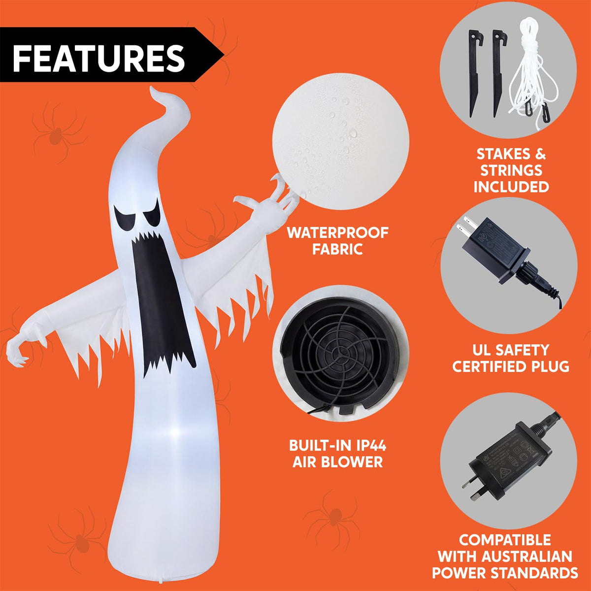 12 FT Inflatable Ghost Outdoor Decoration with LEDs R744984