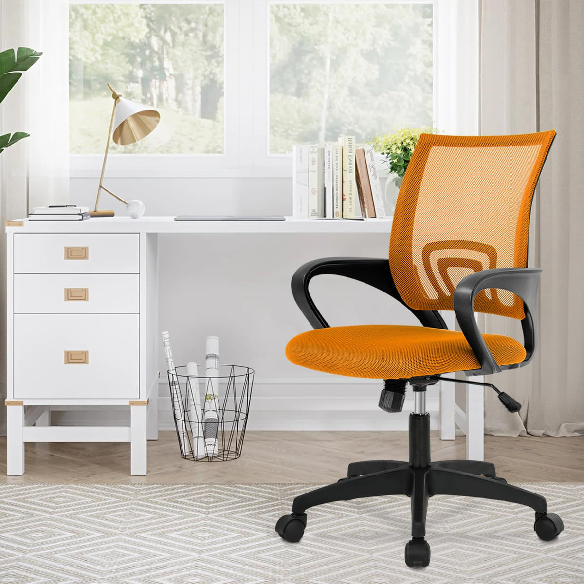 Orange Mesh Ergonomic Office Chair with Lumbar Support R510