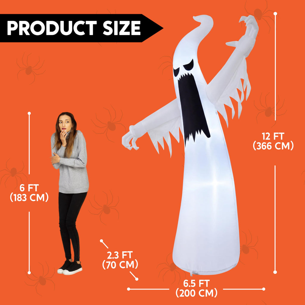 12 FT Inflatable Ghost Outdoor Decoration with LEDs R744984