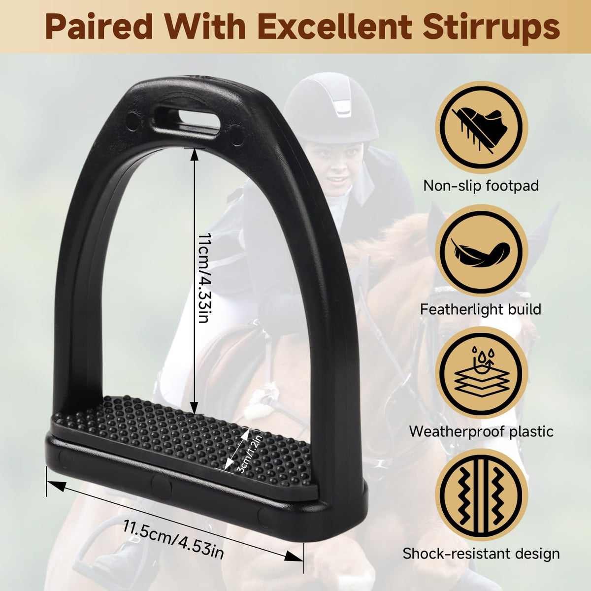 Kids Western Stirrups with Adjustable Nylon Straps E55675