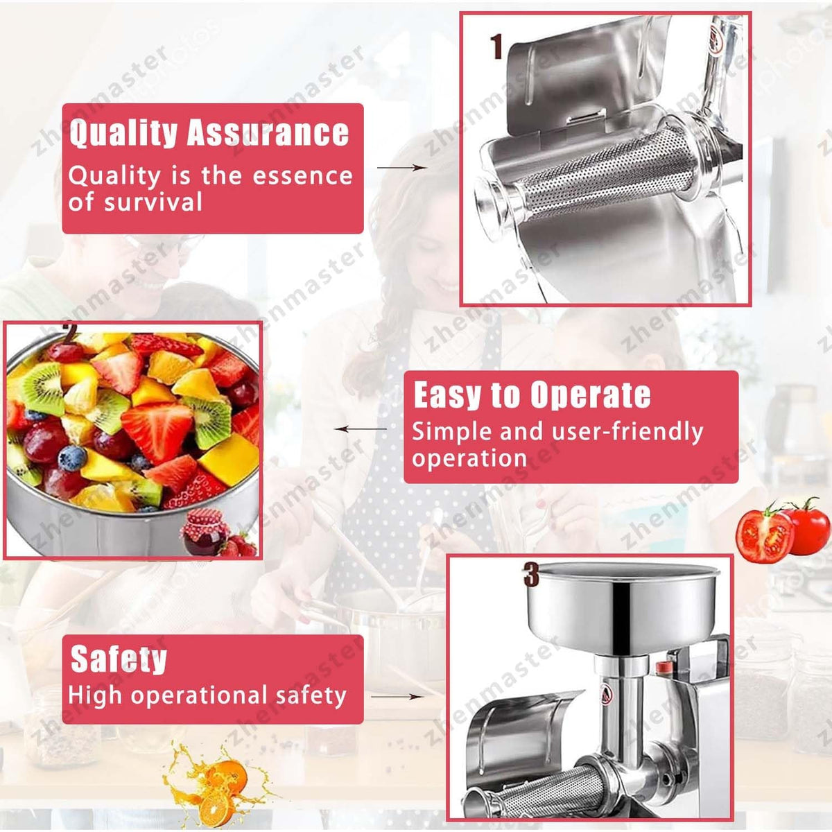 450W Stainless Steel Electric Tomato Strainer U555667