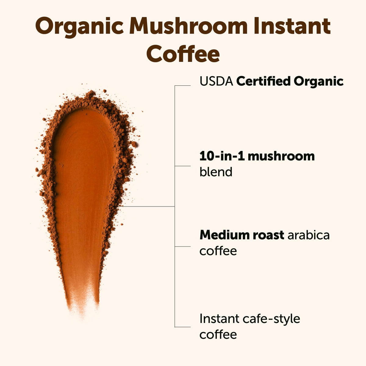 Organic Instant Mushroom Coffee, 14 oz Medium Roast Arabica W7589